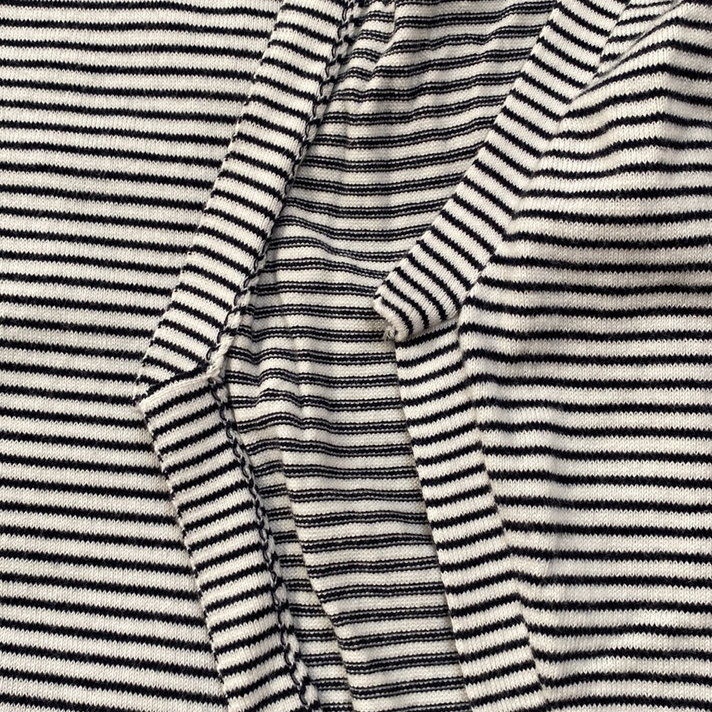 Loft Open Hooded Striped Cardigan 💗 White & Black - Picture 10 of 16